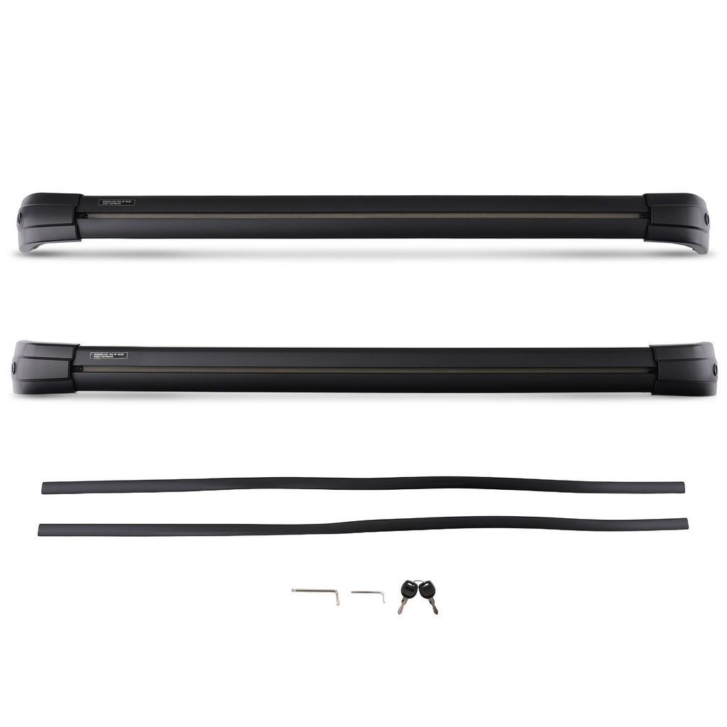 Black Aluminum Roof Cross Bars Rail Rack Pair Compatible with Range Rover Sport L494 13-23