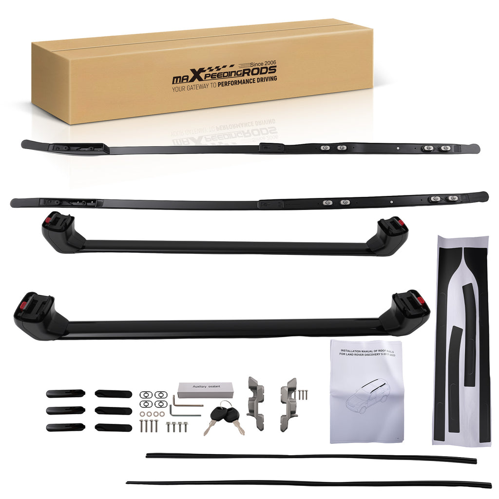 Black Roof Luggage Rail compatibel met Land Rover Discovery 5 L46...