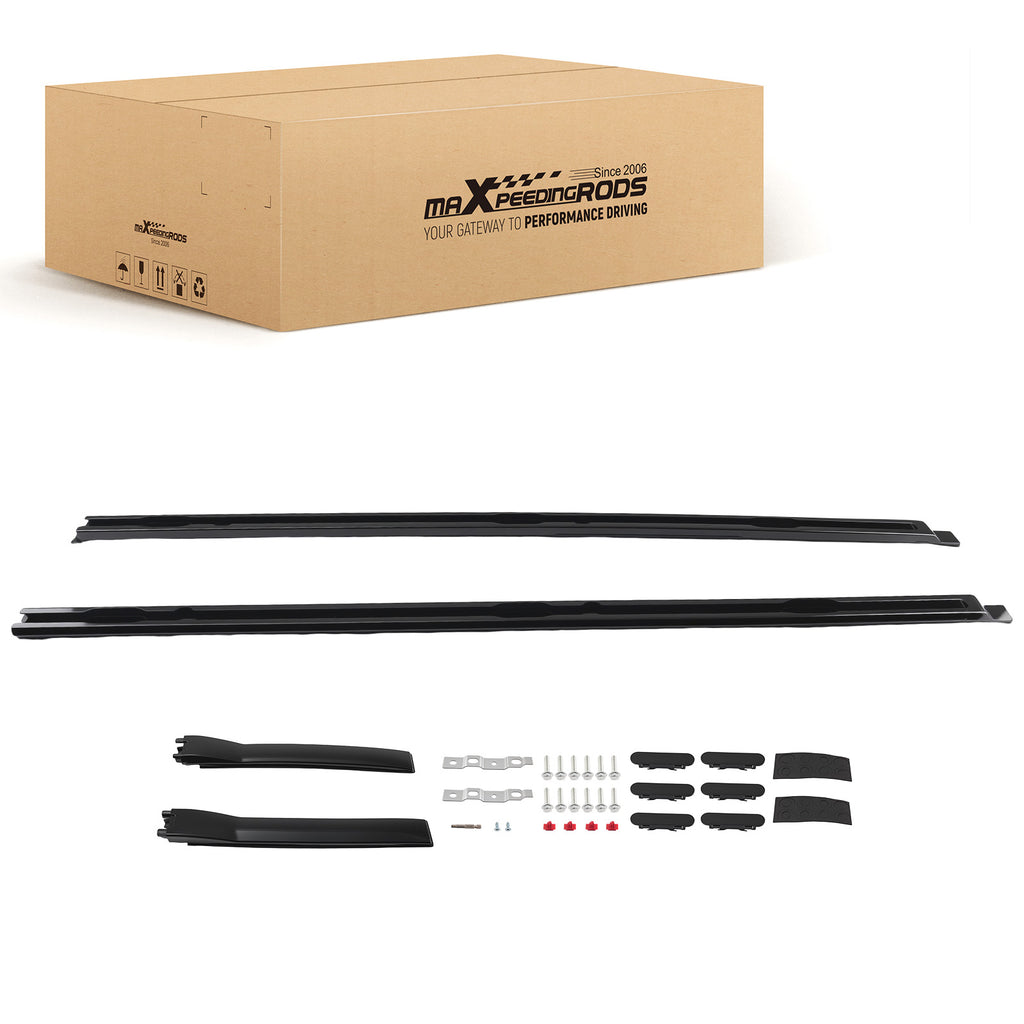 Black Roof Rail compatible with Land Rover Defender 110 L663 2020-Onwards Aluminium Set