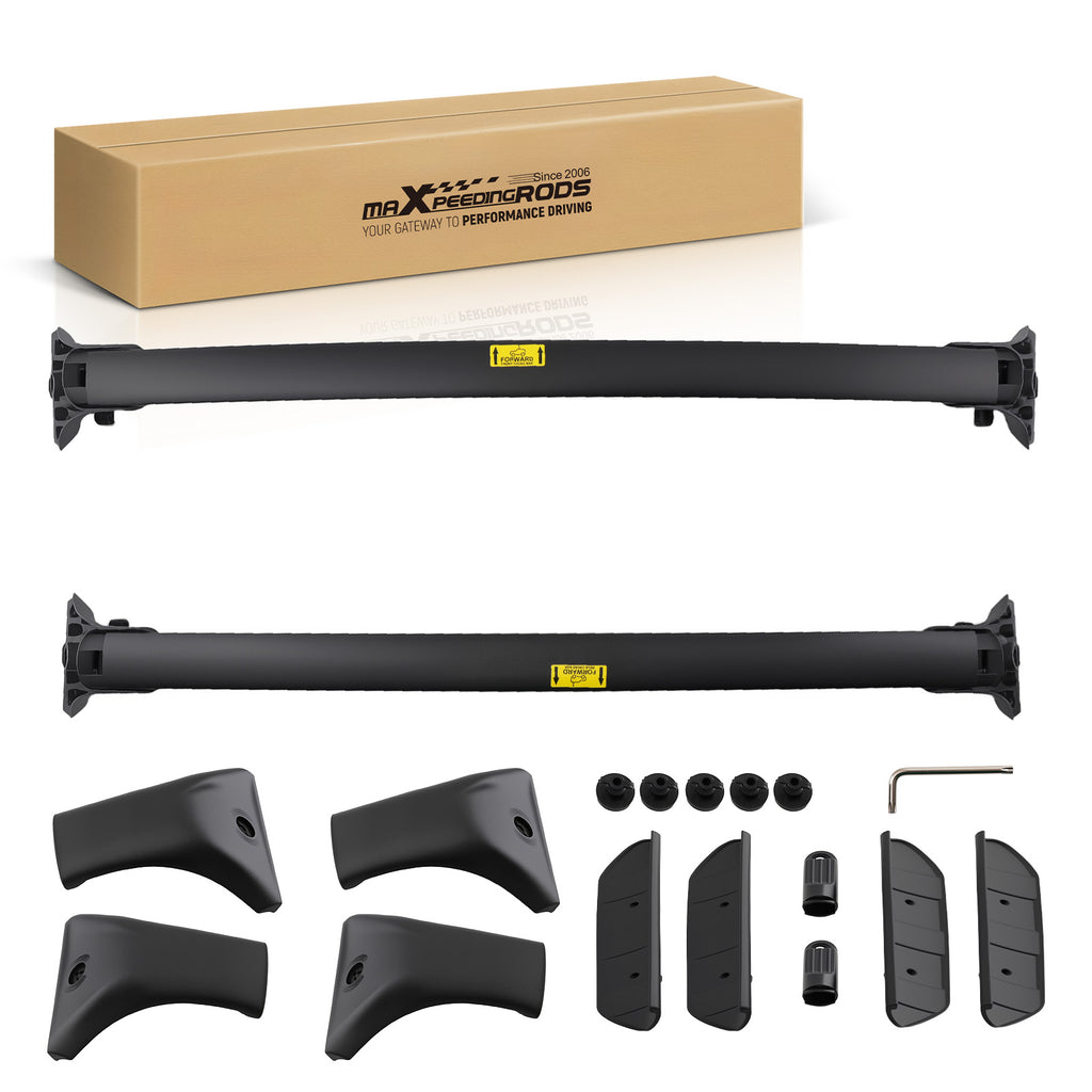 Black Top Roof Cross Bars Luggage Carrier compatible with Mitsubishi Outlander 2013+