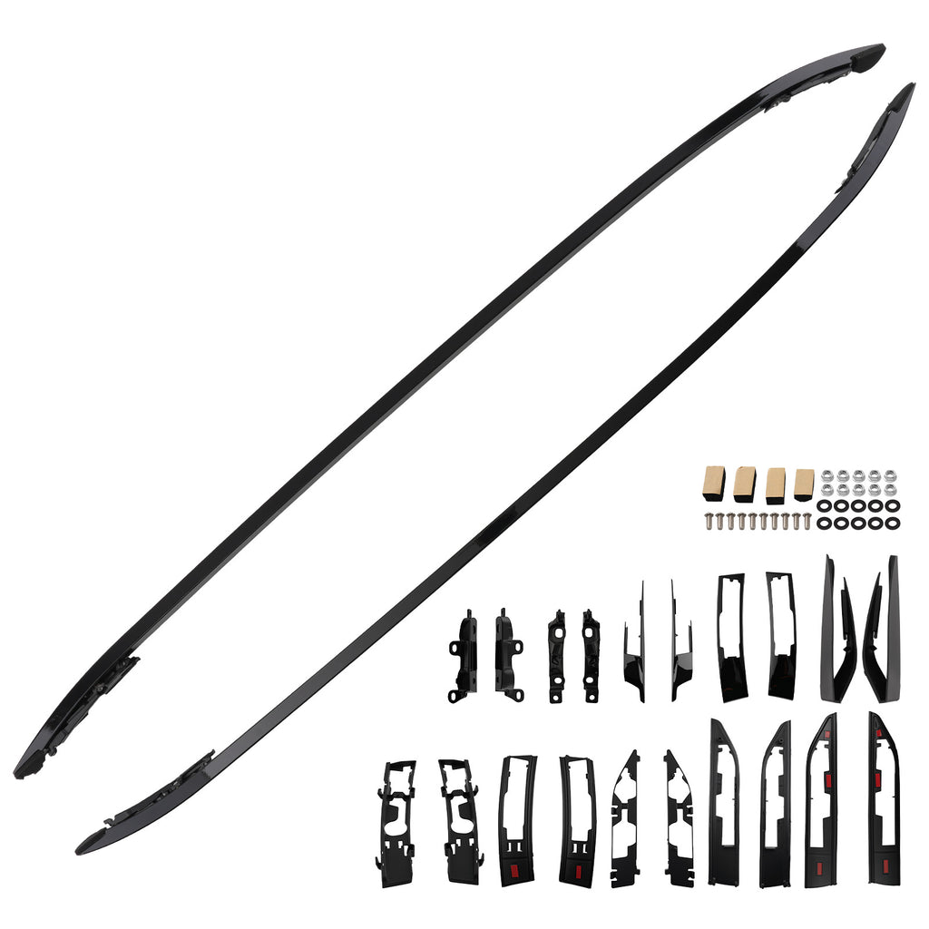Black Aluminium Roof Rails Rack Bars compatible with Range Rover Evoque 2011+ L538
