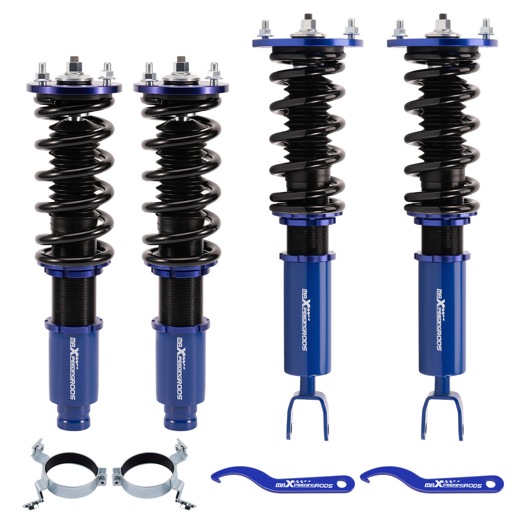 Geschikt voor Honda Accord 1990 - 1997 geschikt voor Acura CL 1997 - 1999 Adjustable Height Complete Coilover Kit Blue Coilovers Lowering Kit