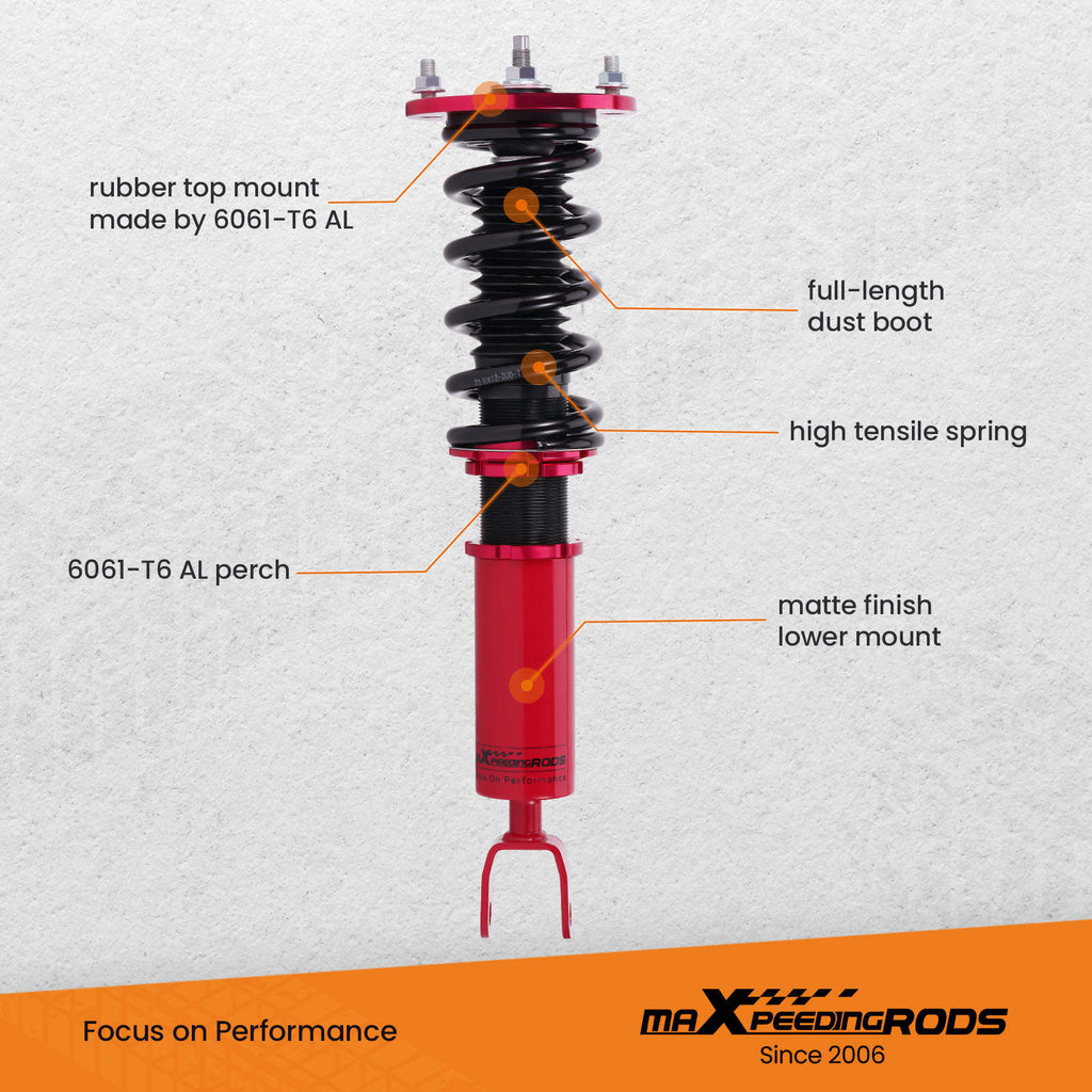 for Honda Accord 94-97 compatible for Acura 97-99 CB CD Adj Height Shocks Racing Coilovers lowering kit