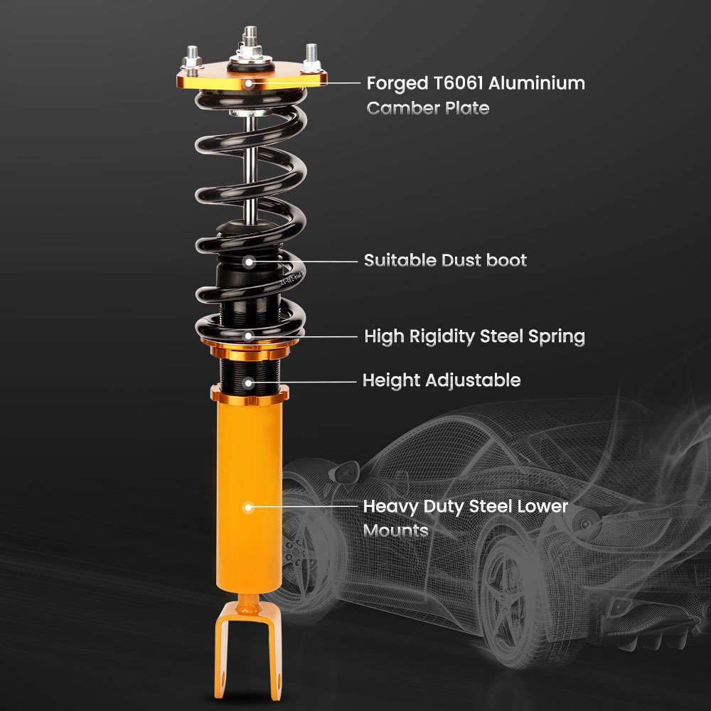 2007 - 2016 compatible for Lexus LS460 RWD USF40 Adjustable Height Shock Absorber Coilovers Lowering kit