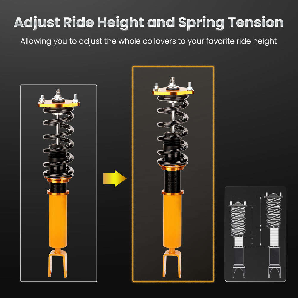 2007 - 2016 compatible for Lexus LS460 RWD USF40 Adjustable Height Shock Absorber Coilovers Lowering kit
