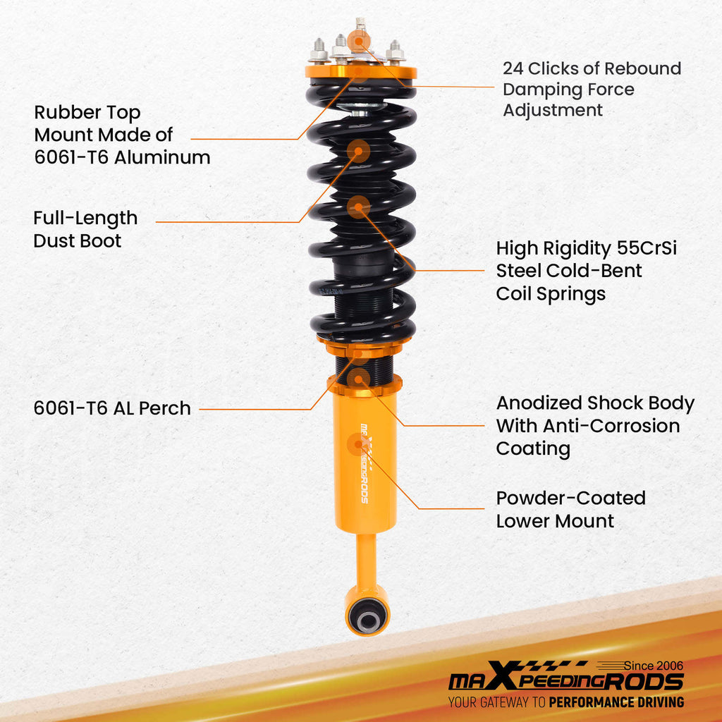 24 Damping Levels Adjustable Damper Coilover compatible for Toyota Altezza RS200 1998-2005