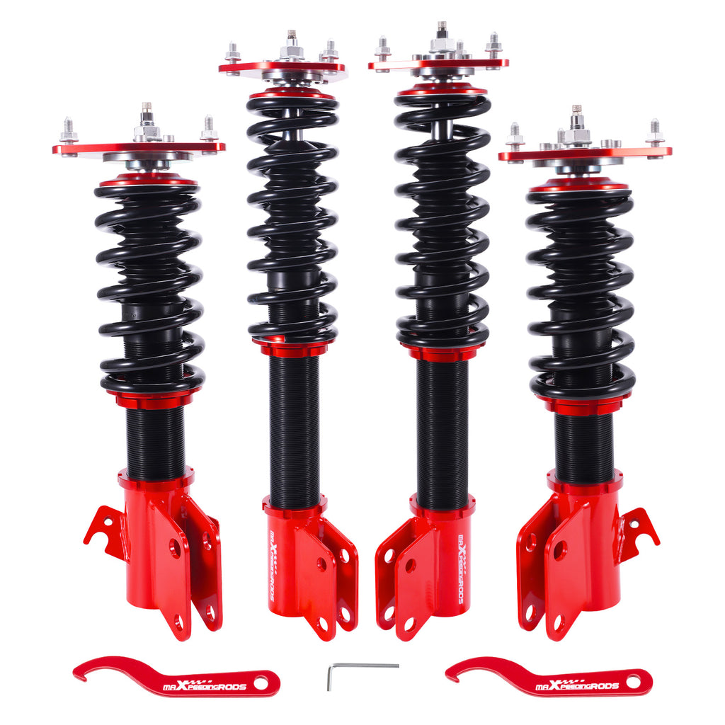 Gewindefahrwerk Dämpfung einstellbar compatible for Subaru Forester SG AWD Rot