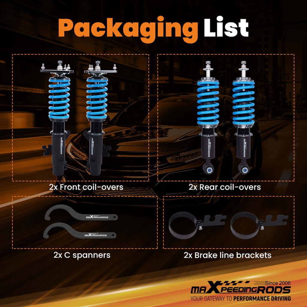 MaXpeedingrods Racing Coilover Kit 24 Way Adjustable compatible for MINI Cooper S R53 02-06