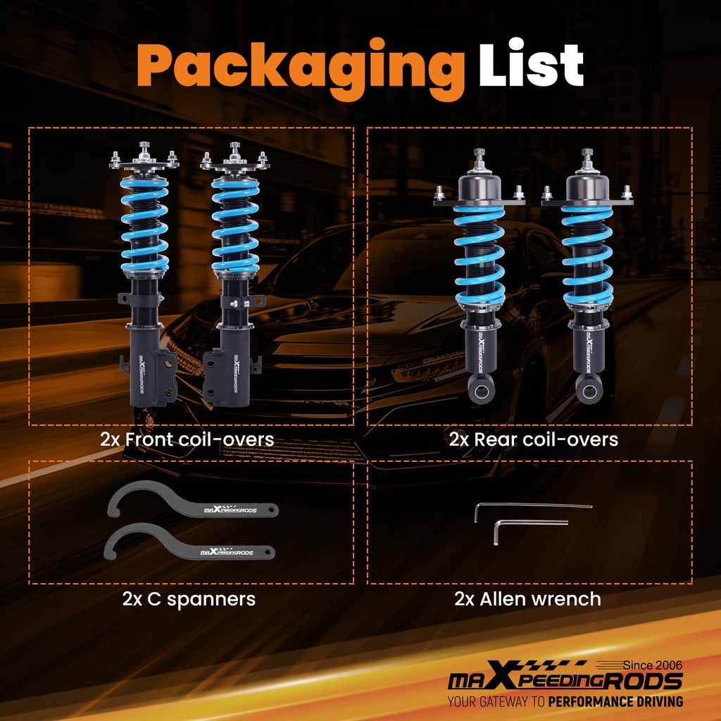 Coilovers 24 Click Damper Suspension Kit compatible for Toyota Corolla 03-08 Matrix 03-08