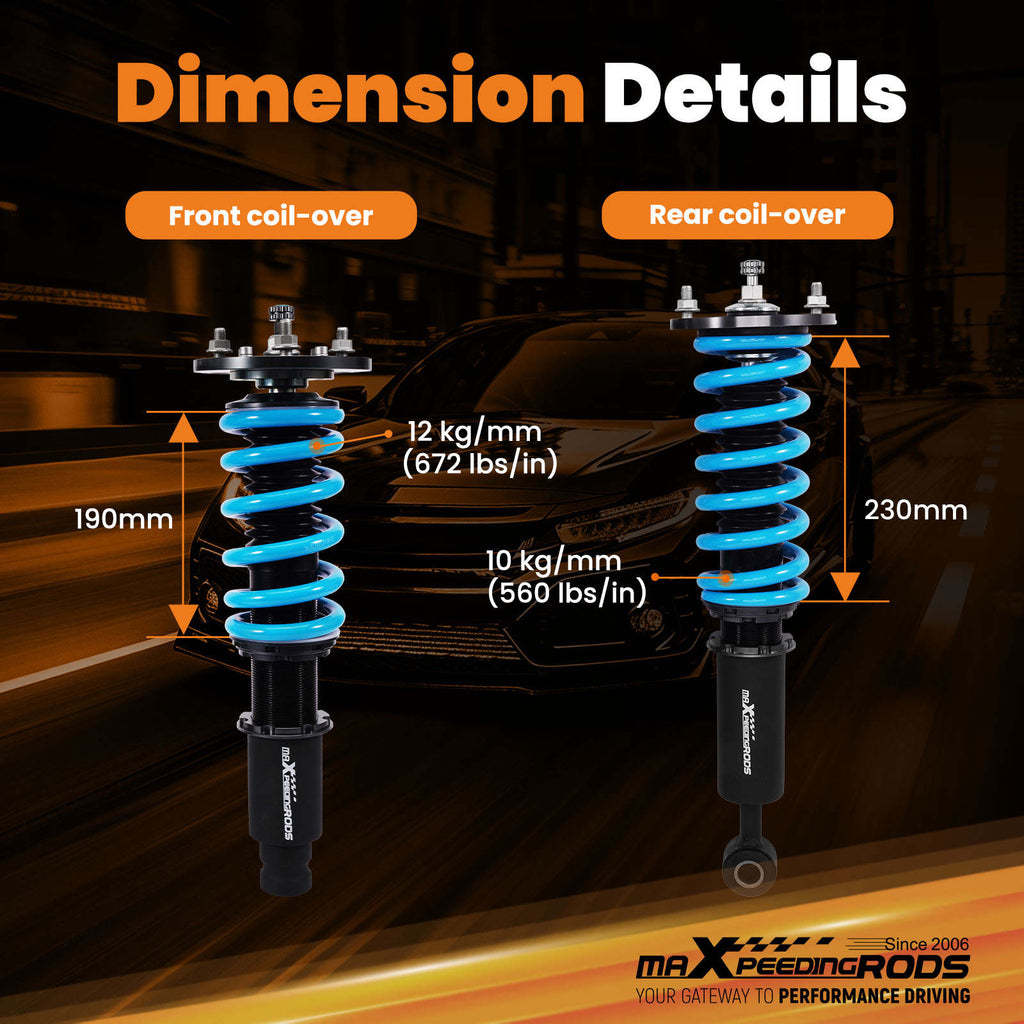 MaXpeedingrods Adjustable Coilovers Lowering Kit Compatible For Mitsubishi Eclipse 95-99