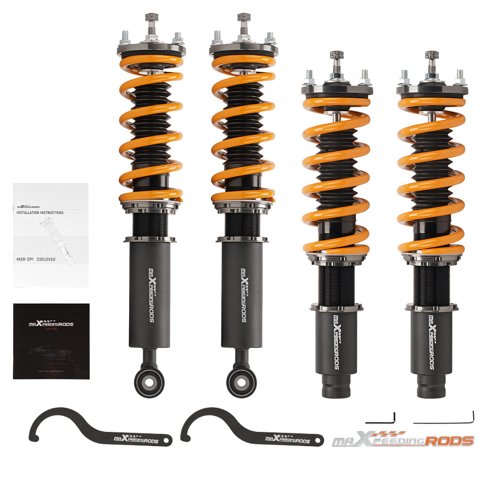 24 Stufen einstellbarer Dämpfer Gewindefahrwerk compatible for Honda CR-V 1996-2001 RD1 RD3Tieferlegung