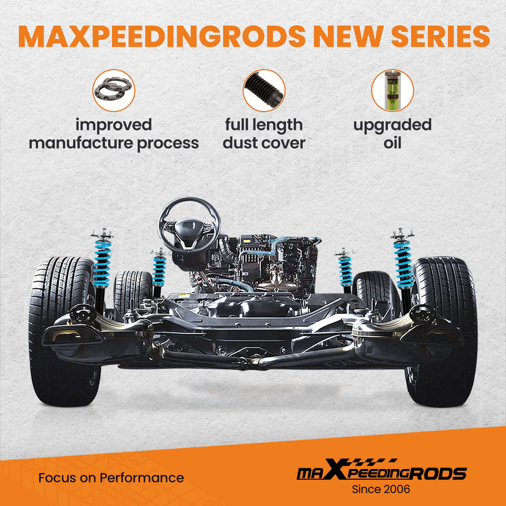 MaXpeedingrods T6 Coilovers 24-Way Damper Kit compatible for Subaru Impreza WRX STI 00-04 Lowering Kit