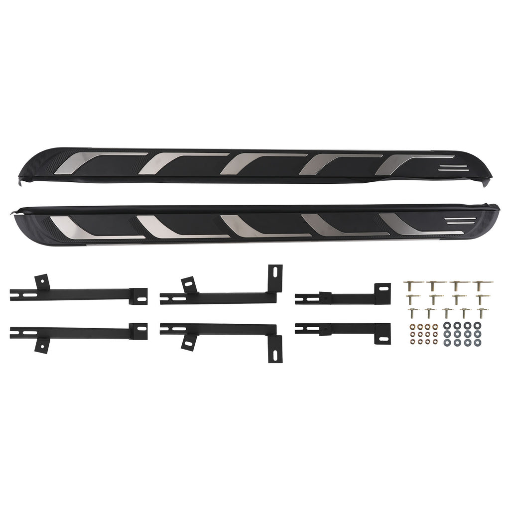 Black Side Step Running Board compatible with AUDI Q7 2017-2023 4M 4MB Aluminum Pair