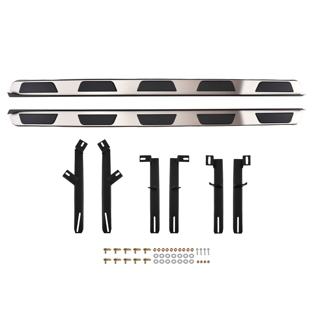 Black Side Steps Nerf Bars compatible with AUDI Q7 4L 2006-15 Running Boards Stainless Steel