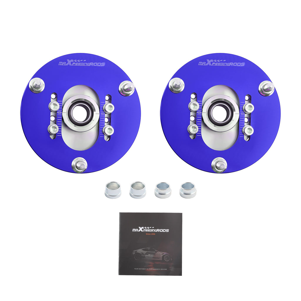 Compatible with BMW E46 1998 - 2005 M3 Suspension Top Mount Front Coilovers Adjustable Camber Plate Blue
