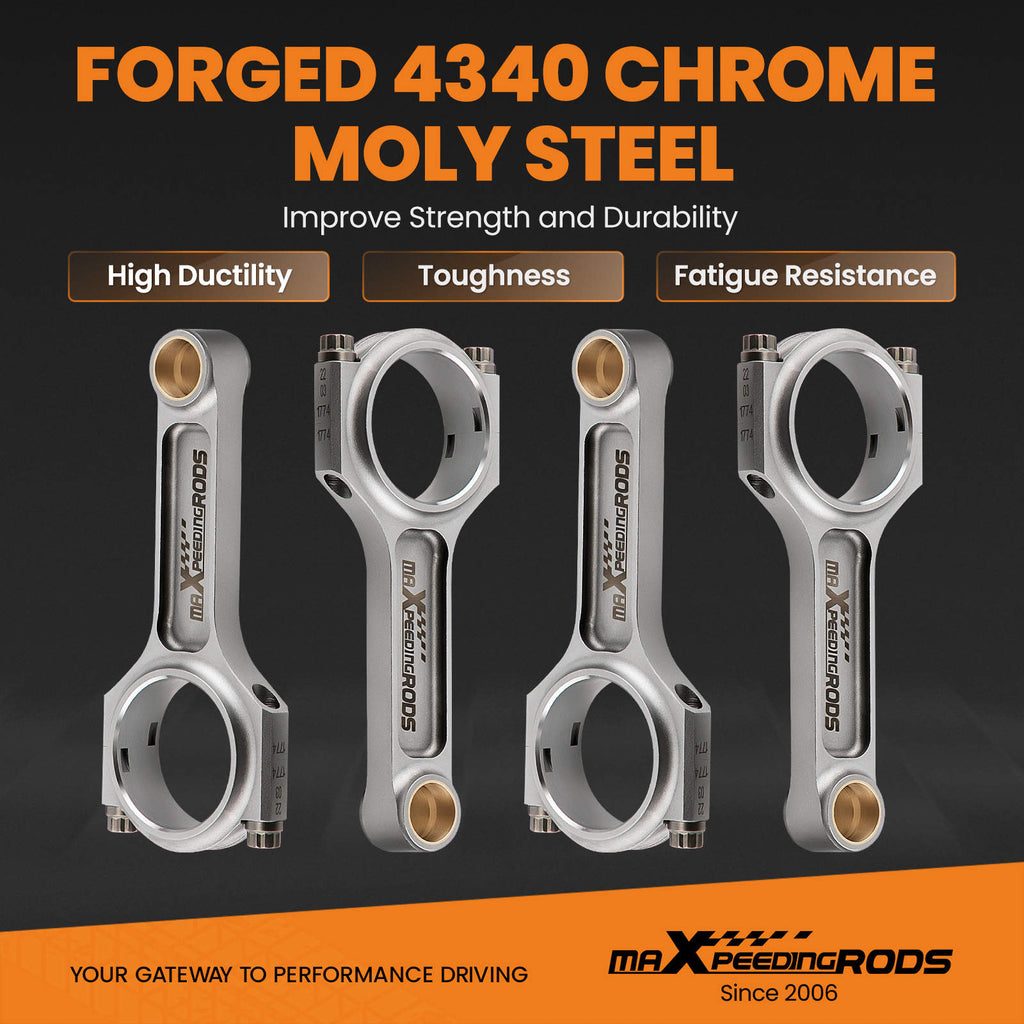 I-Beam Forged 20mm Connecting Rods compatible for Audi S3 A3 A4 A6 TTFor compatible for VW 1.8T Engines