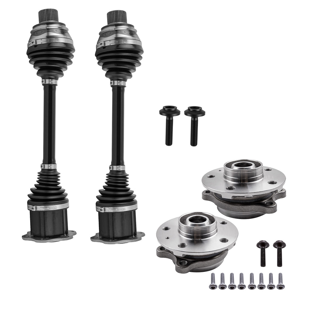Front Left+Right Driveshaft+Wheel Bearing Kit compatible with Audi Q5 2008-2017