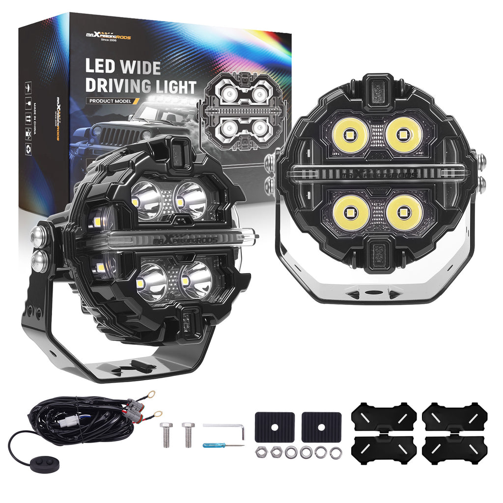 LED Pod Light 270° Beam 19200LM Spot Side Shooter For 4WD UTV Marine Boat 12V