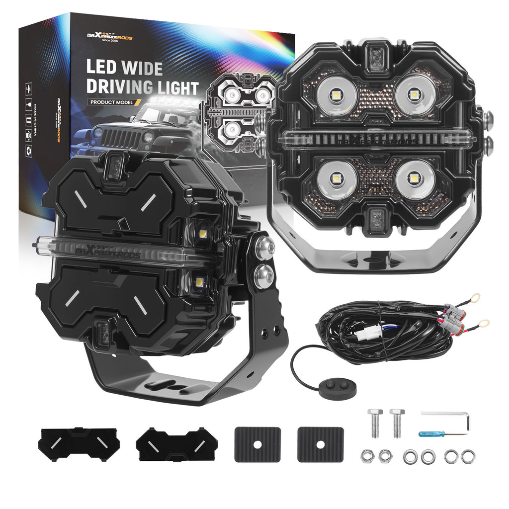 3.5 160W LED Driving Light Pods For SUV 4X4 ATV Spot Beam RGB DRL IP68 geschikt voor White