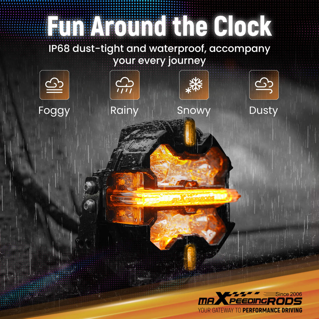 Maxpeedingrods Driving Auxiliary Light Universal 5inch 212W RGB LED Round Light Pods Offroad Driving