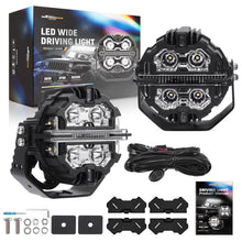 Load image into Gallery viewer, 5 178W LED Driving Lights Spot Beam DRL geschikt voor White Amber Pod Lights IP68 270° 6000K