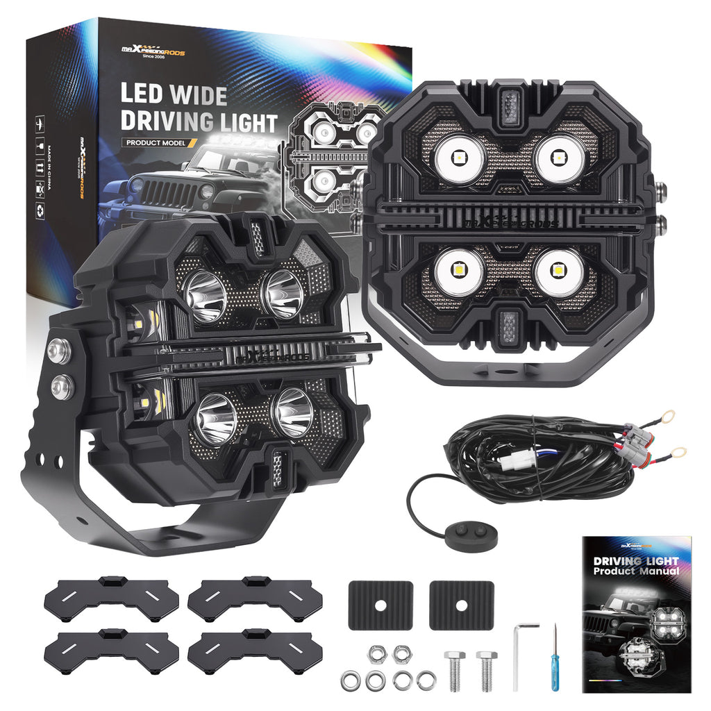 5inch 212W LED Driving Light Pods Spot Beam RGB DRL For ATV UTV 4X4 geschikt voor White 6000K