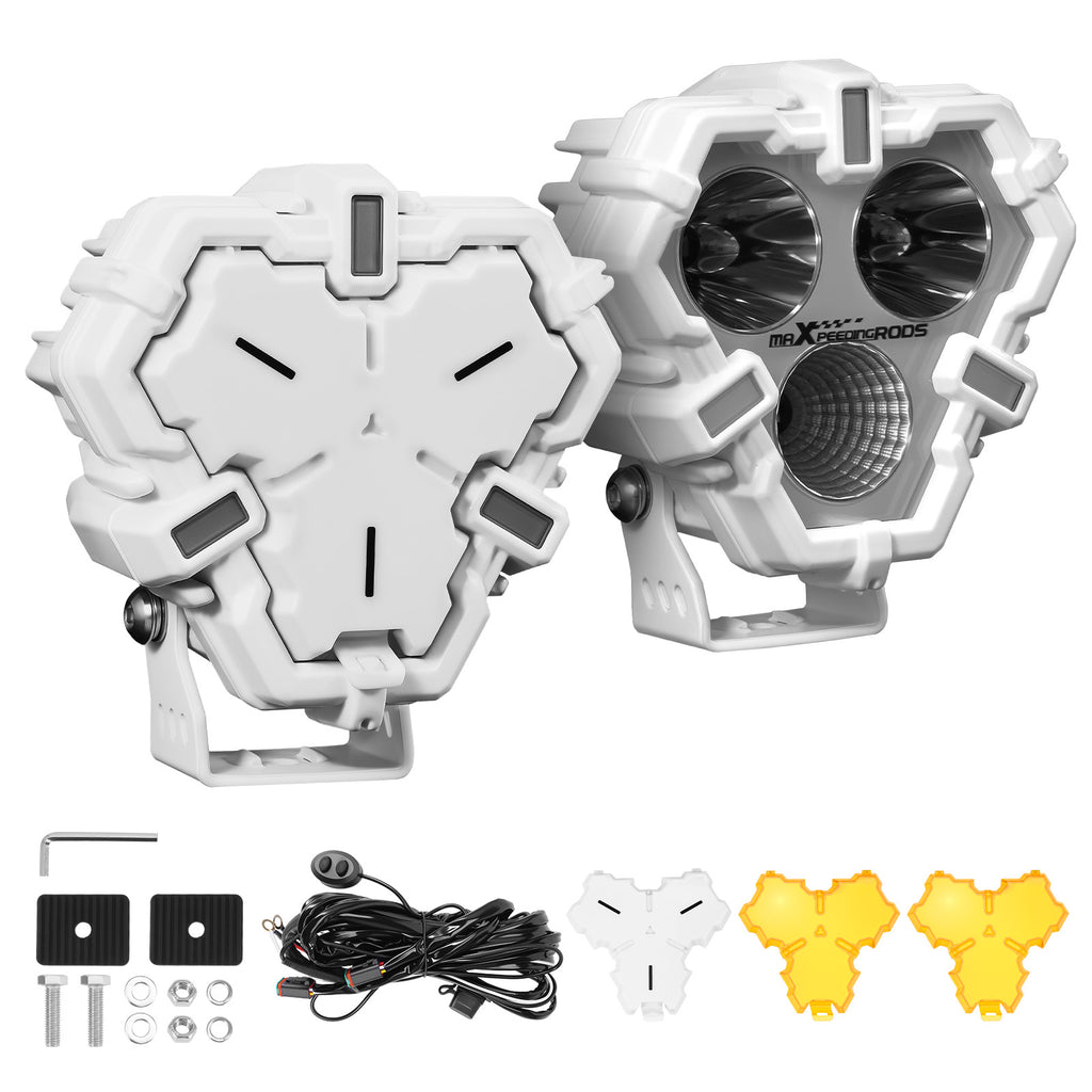 5" LED Work Light Spot breedstraler Amber/White DRL voor Offroad ATV