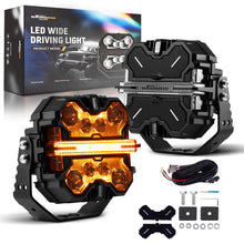 Load image into Gallery viewer, 7in Matte Black LED Driving Lights Spot BeamSide Shooter RGB DRL for Offroad