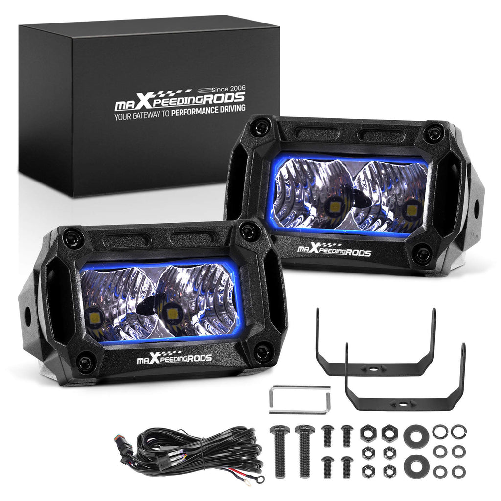 20W LED Pod Light Rectangular Flood Beam 2000LM 3.3in for Off-Road compatible for White IP67