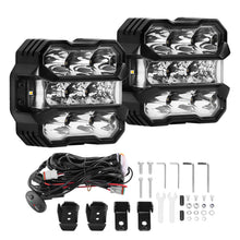 Load image into Gallery viewer, 4.5 80W LED Spot Flood Combo Driving Lights Amber DRL 8000LM Off-Road IP67