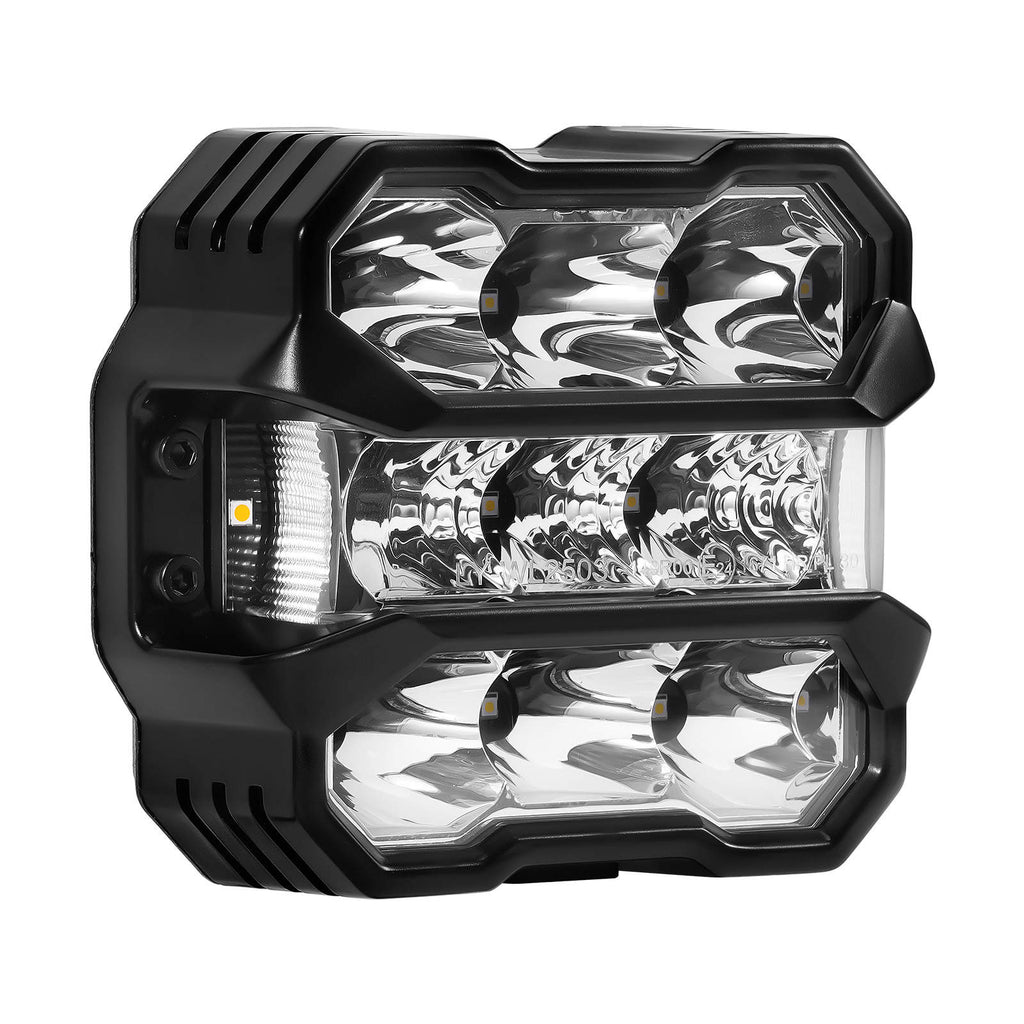 4.5in LED Auxiliary Driving Light 80W Spot Flood IP67 Amber DRL compatible for Jeep SUV