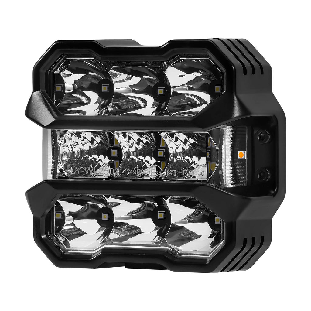 4.5in LED Auxiliary Driving Light 80W Spot Flood IP67 Amber DRL compatible for Jeep SUV