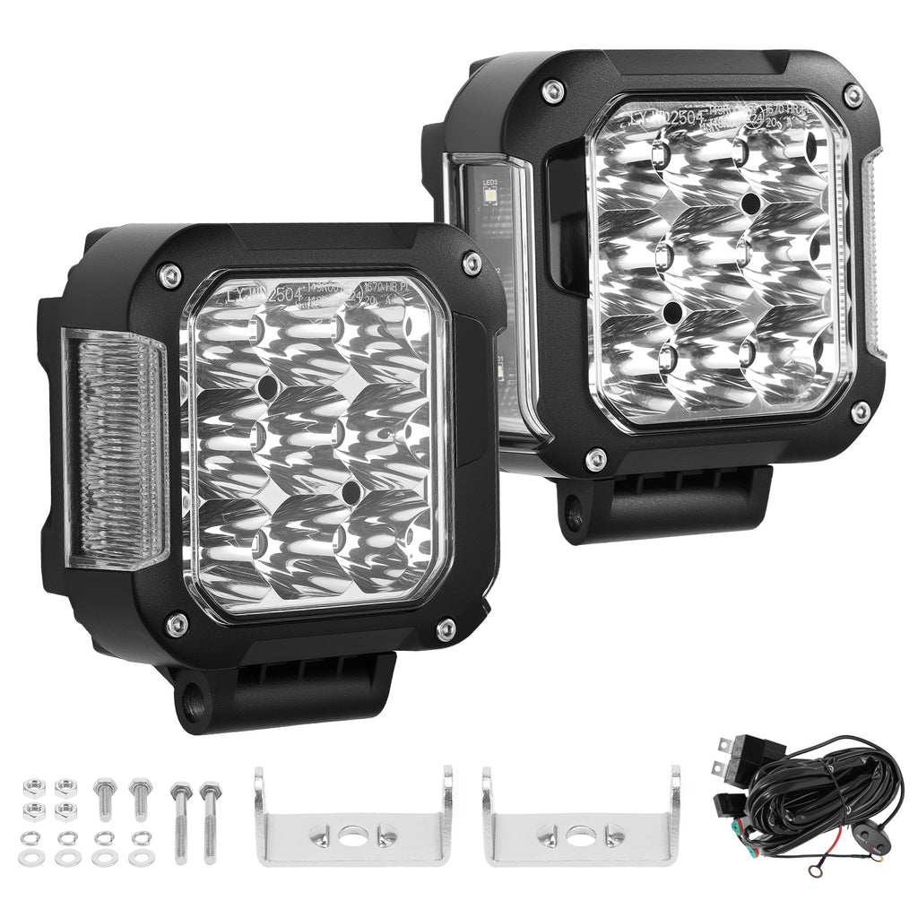 4 Inch 90W LED Driving Lights Spot Beam IP67 Amber DRL for Universal Vehicle