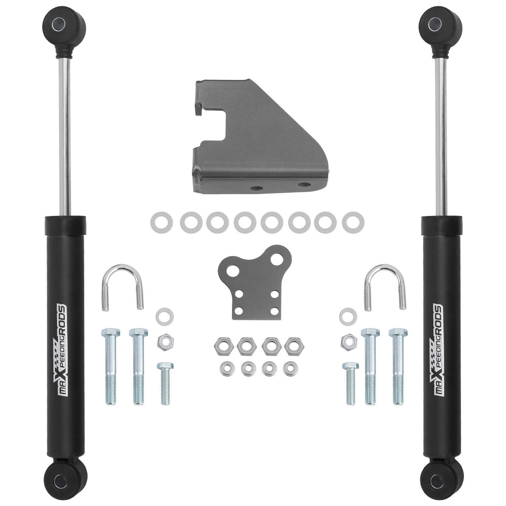 Dual Steering Stabilizer w/ Mounting Brackets compatible for Jeep Wrangler YJ 1987-1995