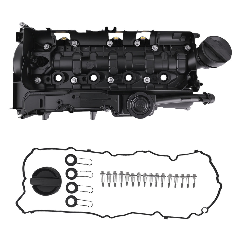 Engine Valve Cover compatible with BMW B47 B47D20 2.0 Diesel + Gasket 11128513755 Black