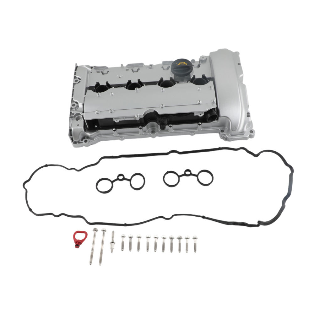Aluminum Valve Cover W/ Gasket Kit compatible with Mini Cooper JCW R55 R56 R59 1.6L Turbo