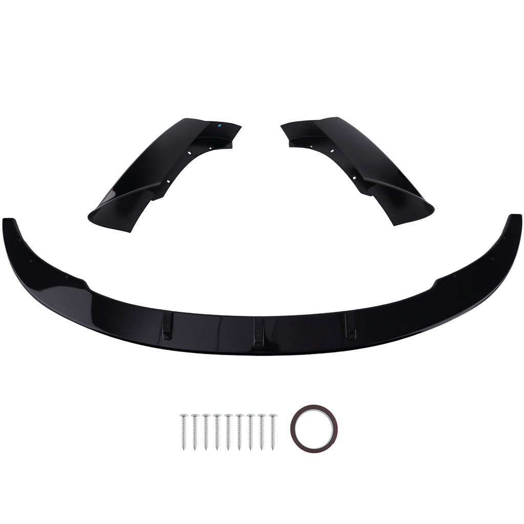 Black Front Bumper Splitter compatible with BMW F10 F11 5 Series M Sport 2009-2017