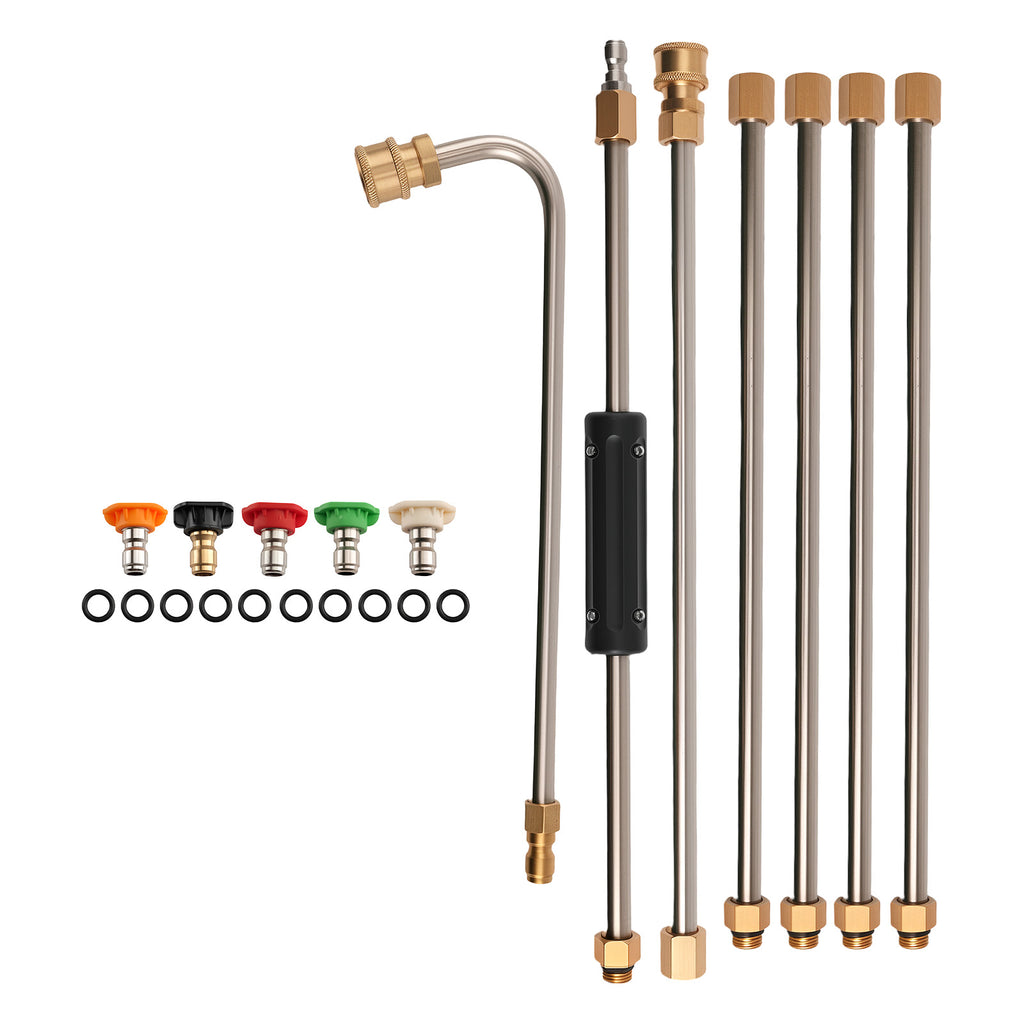 Extension Rod Gutter Cleaner voor Pressure Washer 6 Piece Kit Bra...