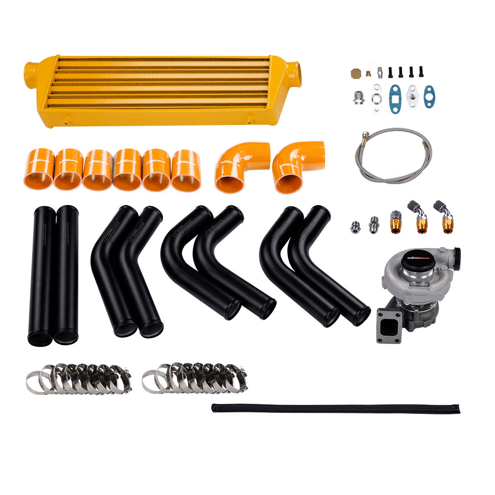 T3/T4 Turbo KIT 350HP + WASTEGATE + INTERCOOLER+ PIPING+ BOV+OIL LINE universal