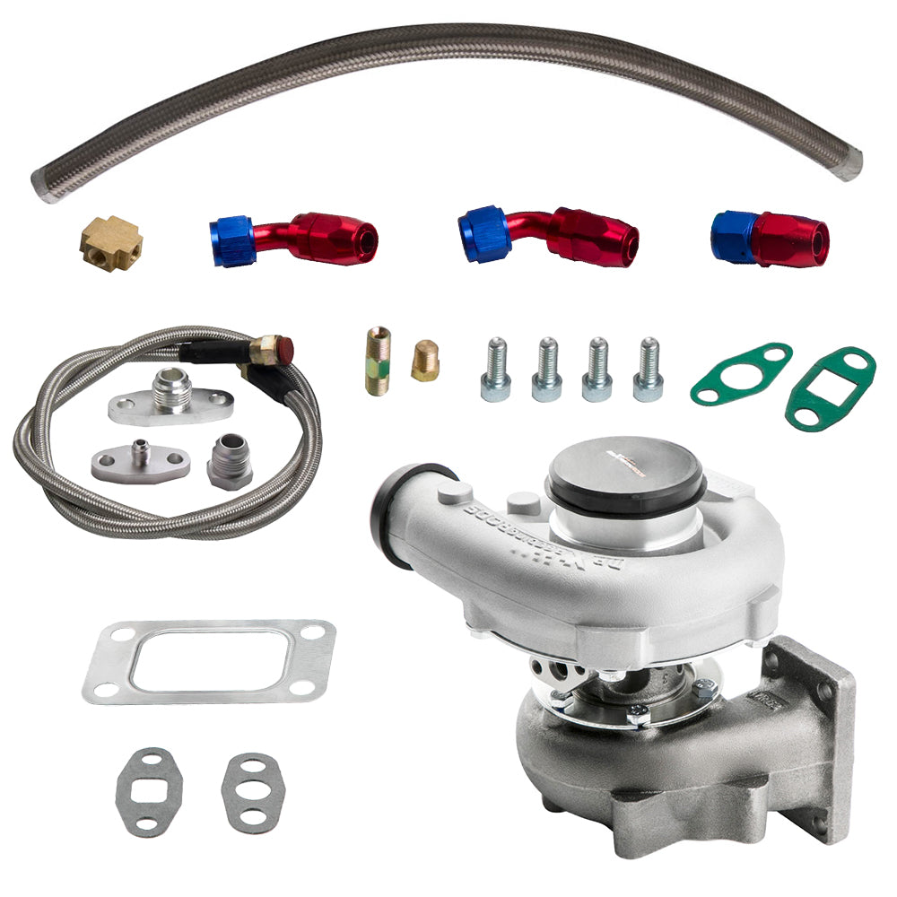 T3 T4 T04E Turbo 0.5 A/R 0.63 T04E met oil inlet Linefeed return lines
