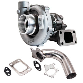 Universal Turbo+Downpipe voor T3T4 T04E T3 T4 A/R .63 Oil-Cooled Turbo