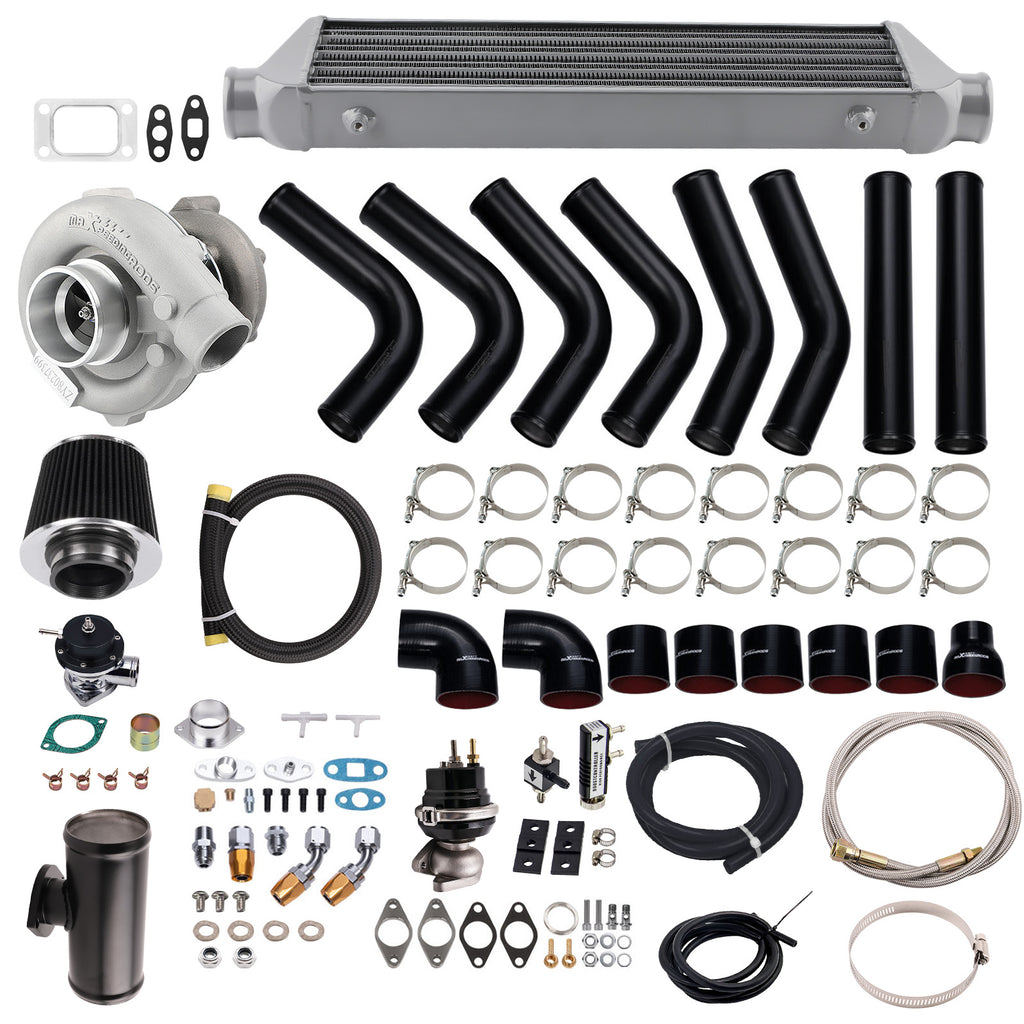 Universal T3T4 Turbocharger Intercooler+ Piping+ Wastegate compatible for BMW 328i 325i 323i