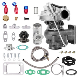 T3 T04E Turbo V-Band 400+HP Internal Wastegate+Oil Return + Feed LineBOV