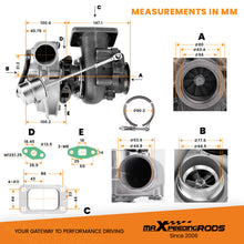 Load image into Gallery viewer, T3 T4 Turbo .63 A/R Oil Hybrid V Band Universal Turbocharger for 4 6 Cyl tcd