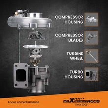 Load image into Gallery viewer, T3 T4 Turbo .63 A/R Oil Hybrid V Band Universal Turbocharger for 4 6 Cyl tcd