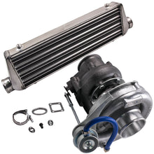Load image into Gallery viewer, T04E T3 T4 Turbo + 27x 7x 2.5 Inch Intercooler 2.5 Inch 64mm Turbo Piping Kit
