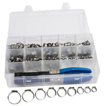 Load image into Gallery viewer, 170 piezas stainless hose clamps 1 ear clamps 5.8-21mm abrazaderas de manguera