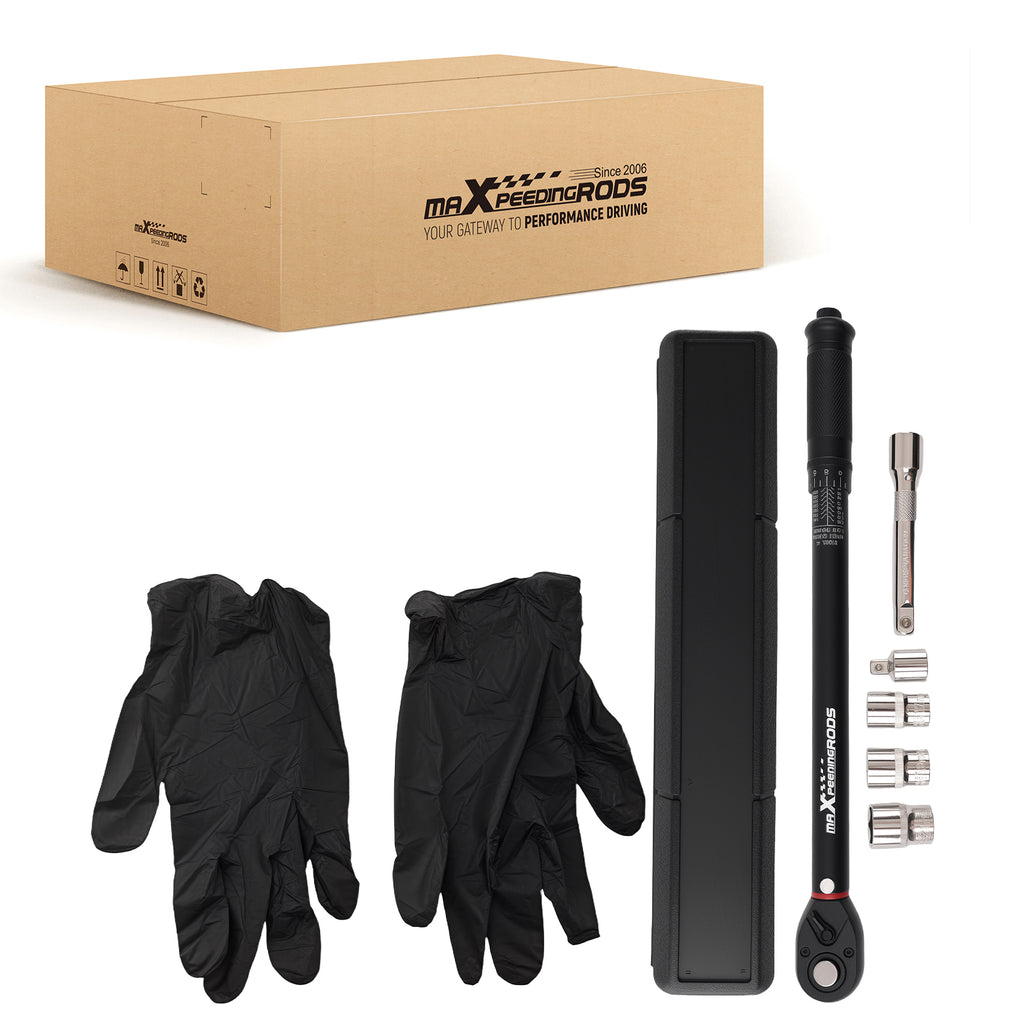 6pc 1/2 Click Torque Wrench Kit 10-150 ft.lb with Extension Bar Socket Set