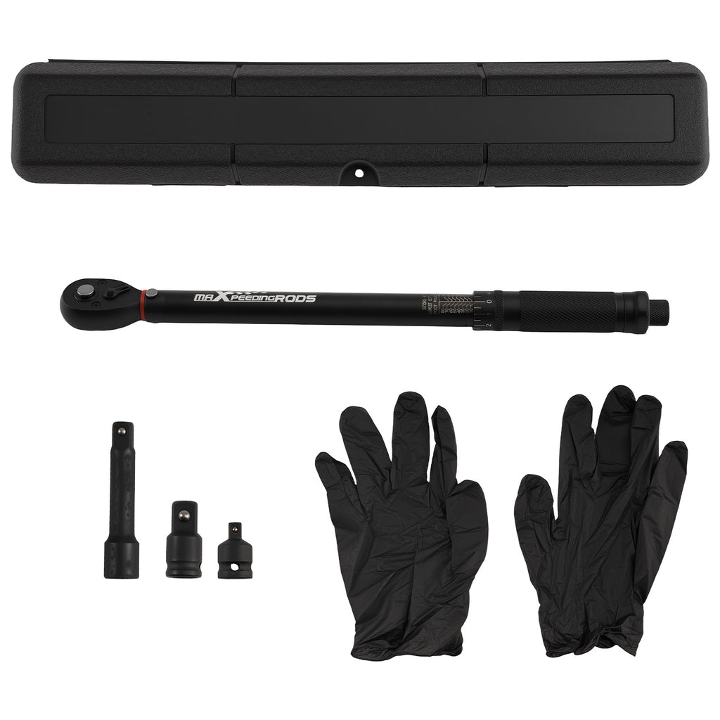 1/4 1/2 3/8 Click Torque Wrench Kit 10-80 Ft-Lb with Case Extension