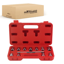 Load image into Gallery viewer, 10pc Drain Plug Socket Kit 3/8 Drive Hex Square T-Bar Key Tool Set 8-17mm